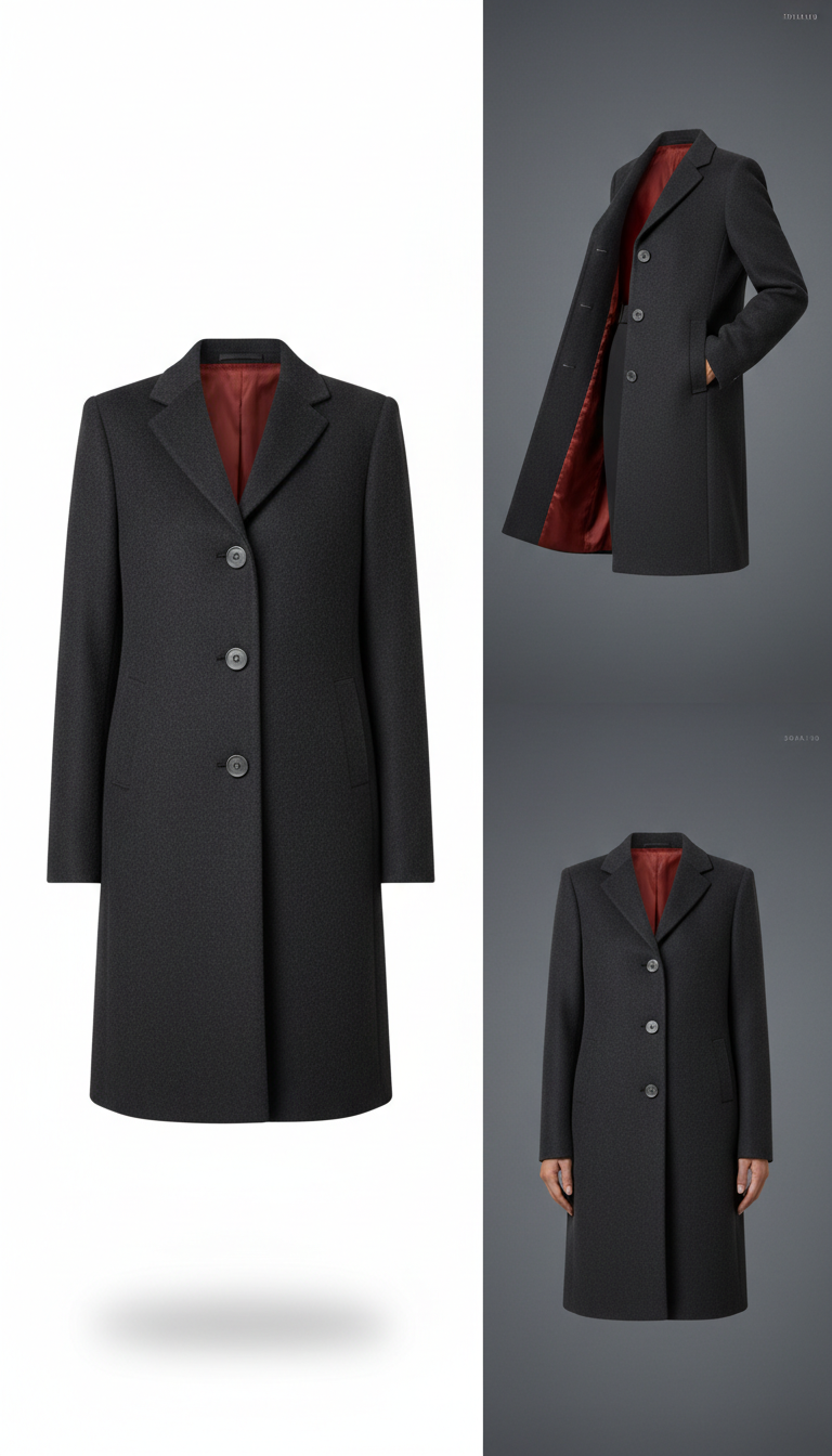 Cashmere-Blend Structured Wool Coat